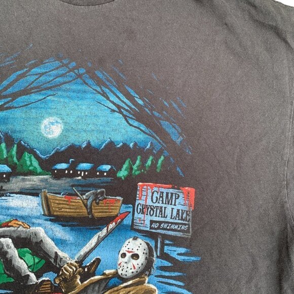 VINTAGE Nightmare on Elm Street X Friday the 13th Graphic Shirt XL - Picture 3 of 7